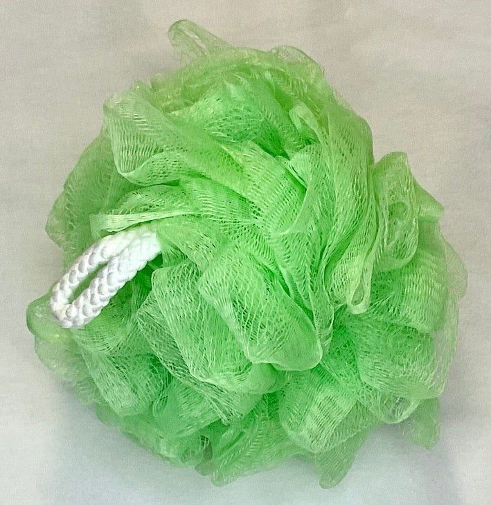 Picture of a light green 6 inch loofah