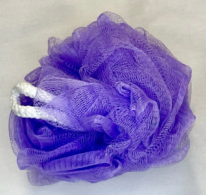 Picture of a purple 6 inch loofah